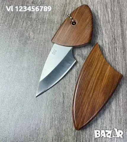 Мини нож с кания , стомана D2 - 54x104 мм, снимка 2 - Ножове - 50713903