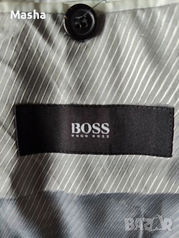 HUGO BOSS Vintage сиво мъжко вълнено сако L, снимка 5 - Сака - 52814933