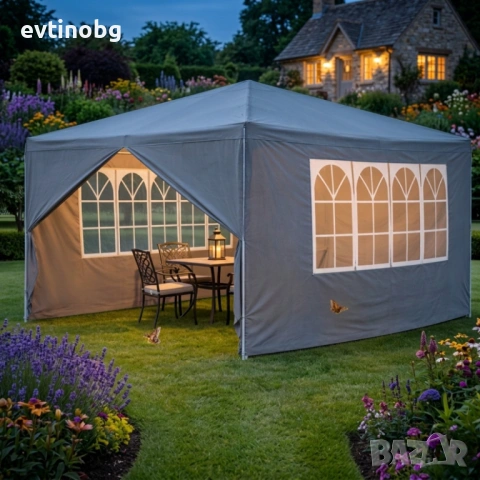 Просторна градинска шатра - стабилна конструкция и водоустойчива рамка, снимка 3 - Градински мебели, декорация  - 53863702