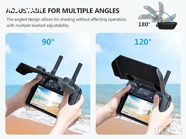 STARTRC 2в1 Сенник Джойстик Протектор за дистанционно управление DJI RC Pro/Защита на цял екран, снимка 4 - Дронове и аксесоари - 49308556