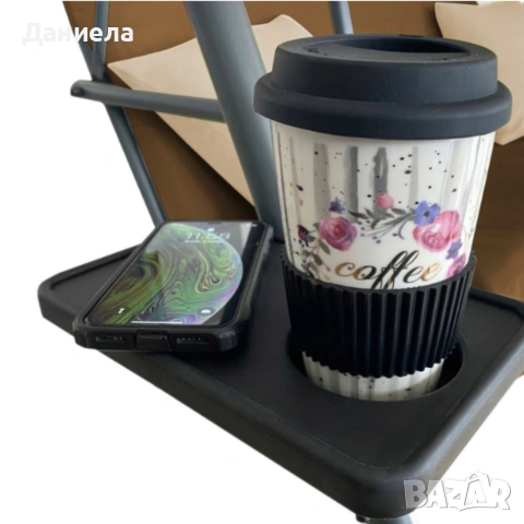 Градинска люлка A-Type с бежови възглавници и поставки за напитки - елегантност и комфорт, снимка 6 - Градински мебели, декорация  - 53882362