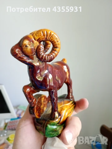 Овен стара фигурка старинна статуетка фигура, снимка 2 - Антикварни и старинни предмети - 50680956