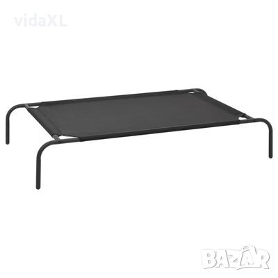 vidaXL Повдигнато легло за кучета, черно, L, textilene(SKU:170662, снимка 1 - За кучета - 46262622