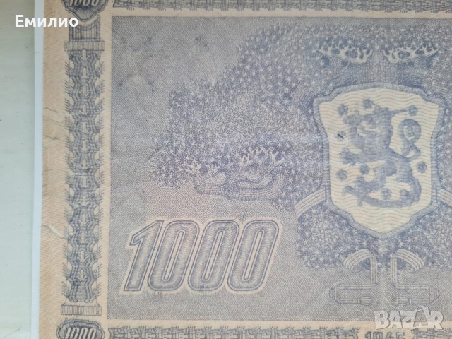 ФИНЛАНДИЯ 1000 МАРКИ1945год.  , снимка 5 - Нумизматика и бонистика - 50988960