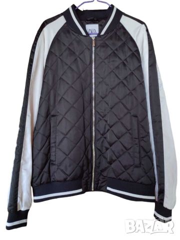 Мъжко пилотско яке с контрастни ръкави Zara, 100% полиестер, XL