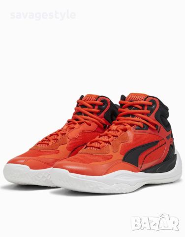 Мъжки кецове PUMA Playmaker Pro Mid Basketball Shoes Red, снимка 3 - Маратонки - 45958352