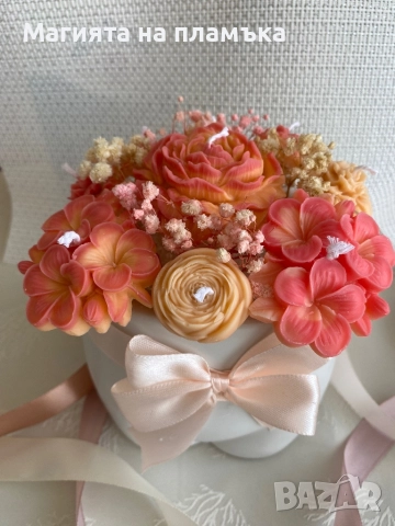 Букети от ароматизирани соеви свещи, снимка 11 - Изкуствени цветя - 52570773