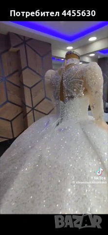 Луксозна булчинска рокля с перли и камъни – принцеса модел, снимка 5 - Рокли - 53962337