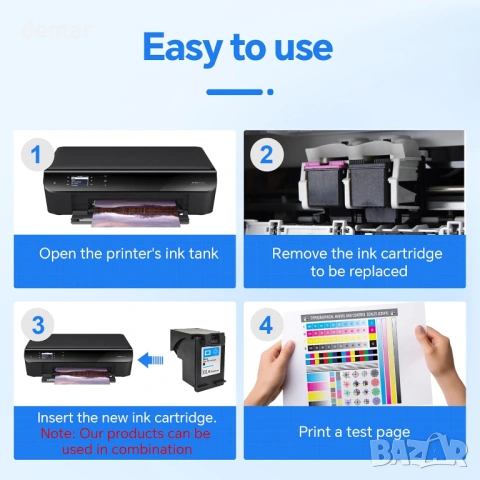 301XL мастилени касети (1 черна, 1 цветна) съвместими с HP 301/301XL, снимка 6 - Консумативи за принтери - 53401795