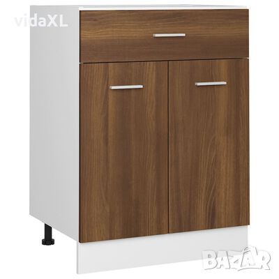 vidaXL Долен шкаф с чекмедже кафяв дъб 60x46x81,5 см инженерно дърво(SKU:815578