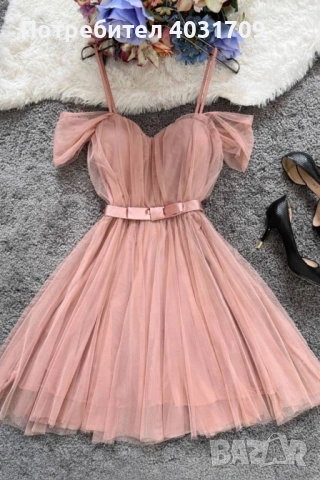 Рокля с тюл , снимка 3 - Рокли - 54257740