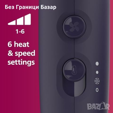 Нов Сешоар Philips 3000 с ThermoProtect, студен въздух и накрайник - 2100W, снимка 2 - Сешоари - 46773243