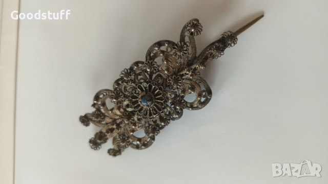 Възрожденска игла,накит,сребро,филигран,носия19в,бабин чеиз 