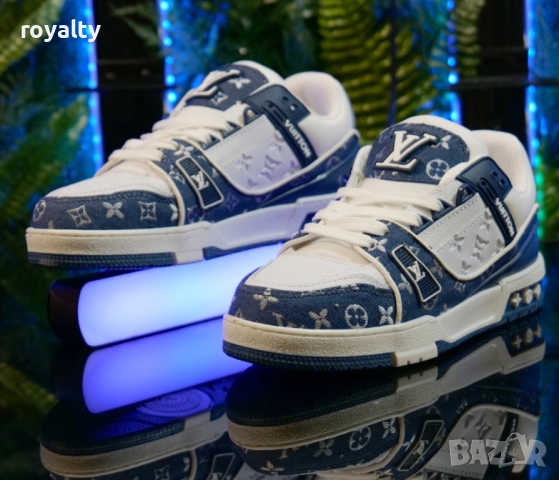 Дамски Сникърси Louis Vuitton Цвят- Бяло и ч Синьо, снимка 3 - Маратонки - 51629468