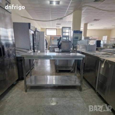 Професионална работна маса от неръждаема стомана (Алпака) с долен плот