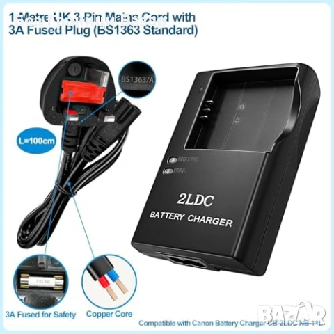 Ново Зарядно CB-2LDC за Canon NB-11L NB-11LH SX420 SX410 IXUS батерия, снимка 4 - Батерии, зарядни - 53694314