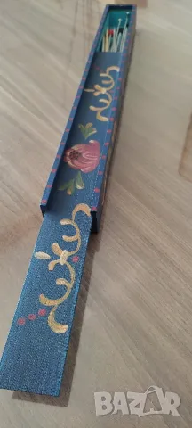 Ретро кутия за съхранение на куки за плетене+ 21 бр.  куки, снимка 5 - Антикварни и старинни предмети - 50289515