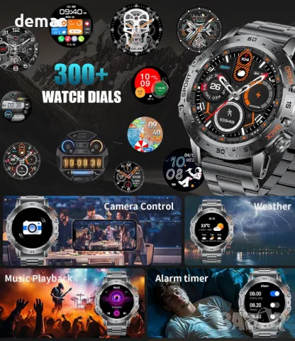 Смарт часовник SIEMORL за мъже, 1,45" HD AMOLED дисплей, приемане/осъществяване на повиквания, IP68, снимка 5 - Смарт часовници - 49710355