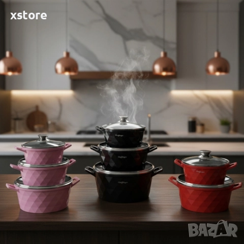 Висококачествен комплект касероли Cheffinger – елегантност, здравина и удобство в кухнята