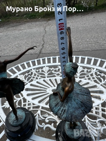 Елегантна бронзова скулптура "Две балерини" (F. Remington) – 2.7 кг, подпис на автора, снимка 5 - Антикварни и старинни предмети - 53985960