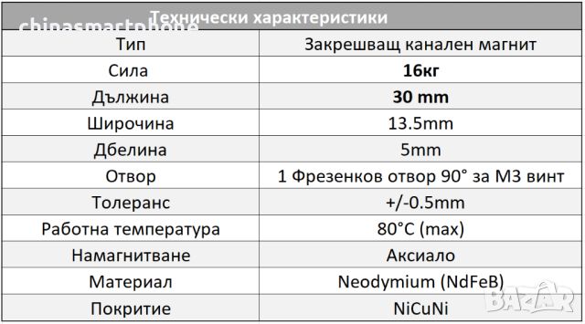 Канален неодимов магнит 30mm, снимка 5 - Други машини и части - 46519291