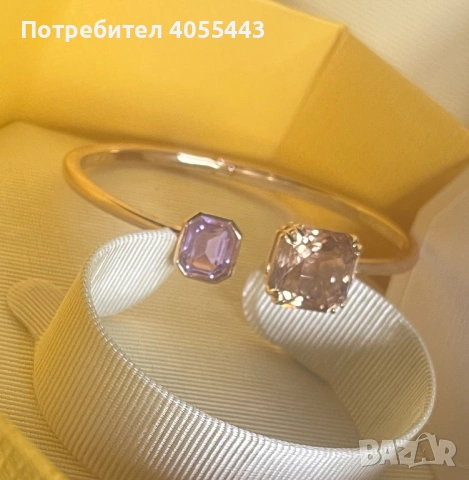 Позлатена гривна SWAROVSKI, снимка 3 - Гривни - 53925322