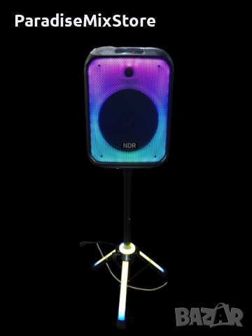 Bluetooh Karaoke Speaker NDR 102B - Красив LED високоговорител със 7 режима; 2 години гаранция, снимка 5 - Bluetooth тонколони - 45062354