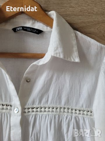 Бяла риза Zara , снимка 6 - Ризи - 45614162