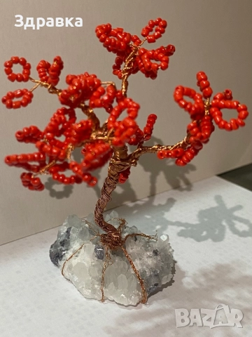 Дърво от мъниста с планински кристал , снимка 4 - Декорация за дома - 52505230