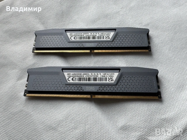 Corsair VENGEANCE 64GB (2x32GB) DDR5 6000MHz CL30 XMP/EXPO като нова, снимка 6 - RAM памет - 54253708