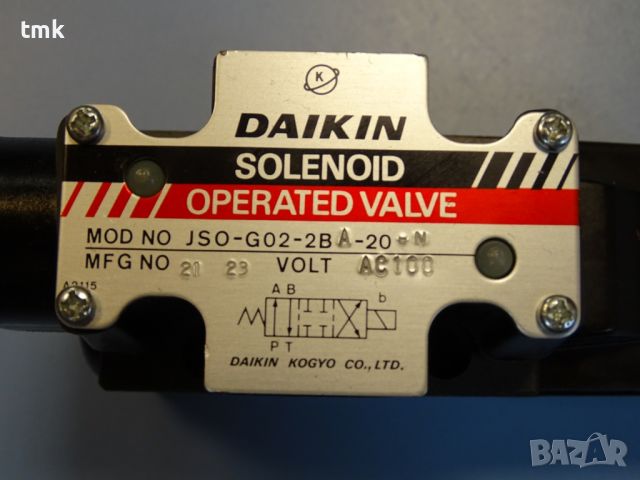 Хидравличен разпределител DAIKIN JSO-G02-2BA-20-N solenoid operated valve 100V, снимка 2 - Резервни части за машини - 45239467