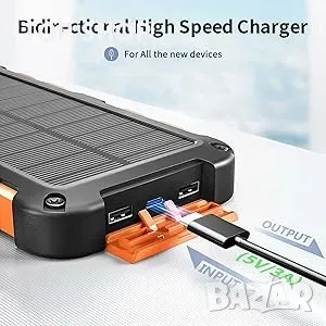 Solar Power Bank 20000mAh, PD 15W, снимка 14 - Външни батерии - 48645034