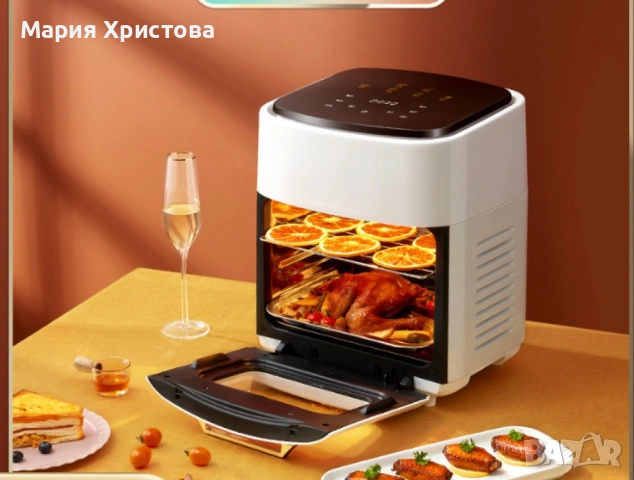 Трислоен Еър Фраеър със страхотно голям капацитет, снимка 6 - Уреди за готвене на пара - 53080998