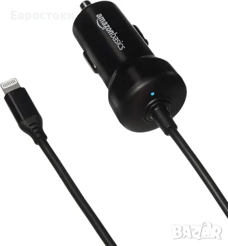 Amazon Basics 12W (5V, 2.4A) зарядно за кола с Lightning кабел за устройства iPhone и Apple, снимка 1 - Аксесоари и консумативи - 49514500