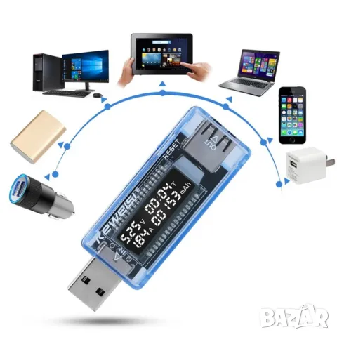 USB тестер за напрежение, ток, мощност и капацитет, снимка 5 - USB кабели - 49503575