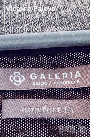 🟤 Galeria  коприна и кашмир, жилетка с цип, фин трикотаж XL, снимка 3 - Блузи - 54082727