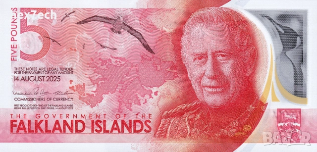 ❤️ ⭐ Фолклендски Острови 2025 5 паунда полимер UNC нова ⭐ ❤️, снимка 2 - Нумизматика и бонистика - 54118850