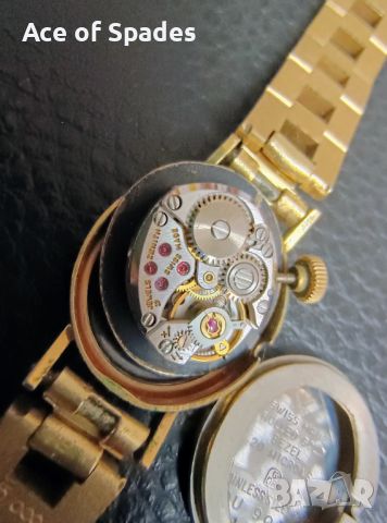 Позлатен Дамски Механичен Часовник ZENITH Swiss Made Работещ, снимка 9 - Дамски - 45901583