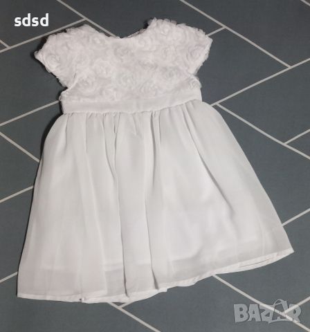 Детска официална бяла рокля 