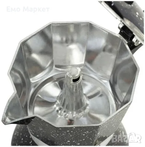 Кубинска кафеварка Bohmann, Алуминий, Черен меланж, снимка 2 - Кафемашини - 50355398