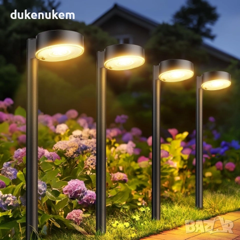 Комплект от 8 соларни LED лампи за градина, водоустойчиви