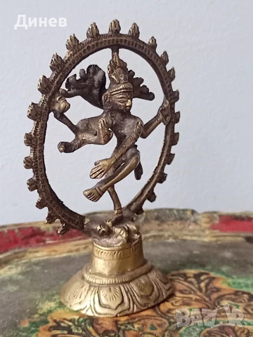 Две месингови скулптури шива Южна Индия, снимка 8 - Колекции - 50830148
