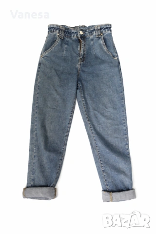 сини дънки mom fit, снимка 2 - Дънки - 53874600