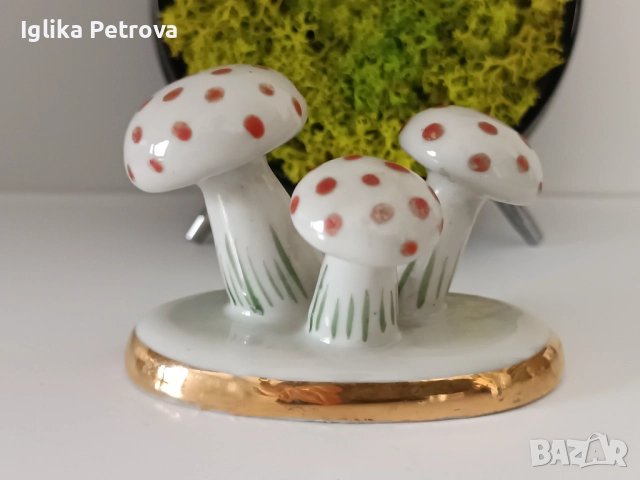 Българска, порцеланова фигурка-Гъбки , снимка 5 - Антикварни и старинни предмети - 52351675