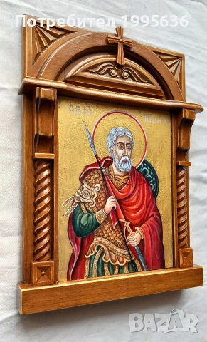 Дърворезба- домашен иконостас "Св. Мина ", снимка 4 - Други - 53676310