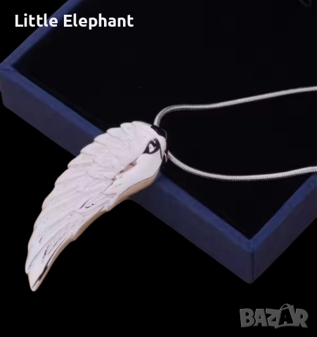 Pre order Сребърно колие,plein:Angel wing"/,колекция"Faith"/ново