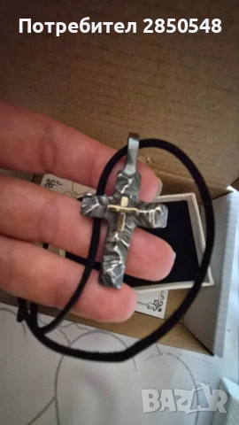 Сребърен кръст, снимка 2 - Колиета, медальони, синджири - 53489421