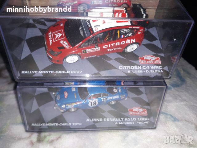 Renault Alpine 110 1800 Citroen C4 WRC  Rally  Monte  Carlo  1.43 Eaglemoss Top  Models , снимка 1 - Колекции - 46731136