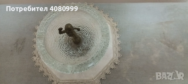 Пепелник с медна или бронзова фигурка на момченце, снимка 3 - Други стоки за дома - 52082497