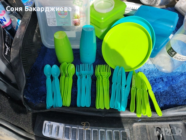 пластмасов комплект за пикник , снимка 2 - Къмпинг мебели - 53892006